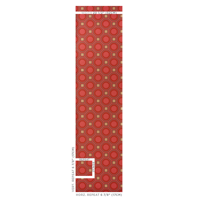 Schumacher Hanover Ruby Wallpaper 5010431