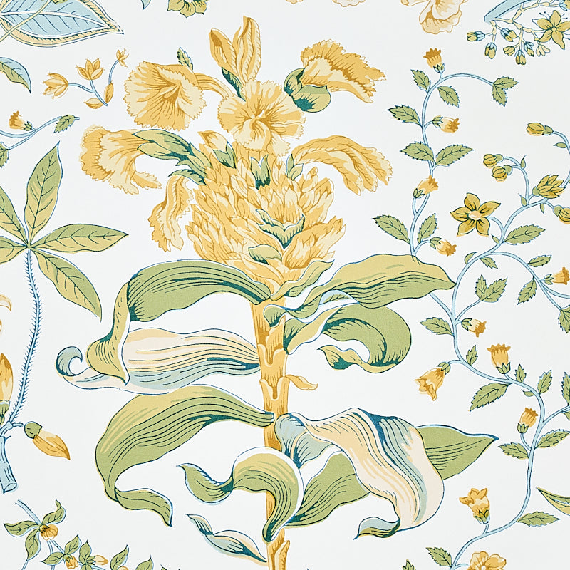 Schumacher Pomegranate Botanical Citron Wallpaper 5010442