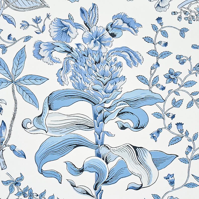 Schumacher Pomegranate Botanical Blue Wallpaper 5010443