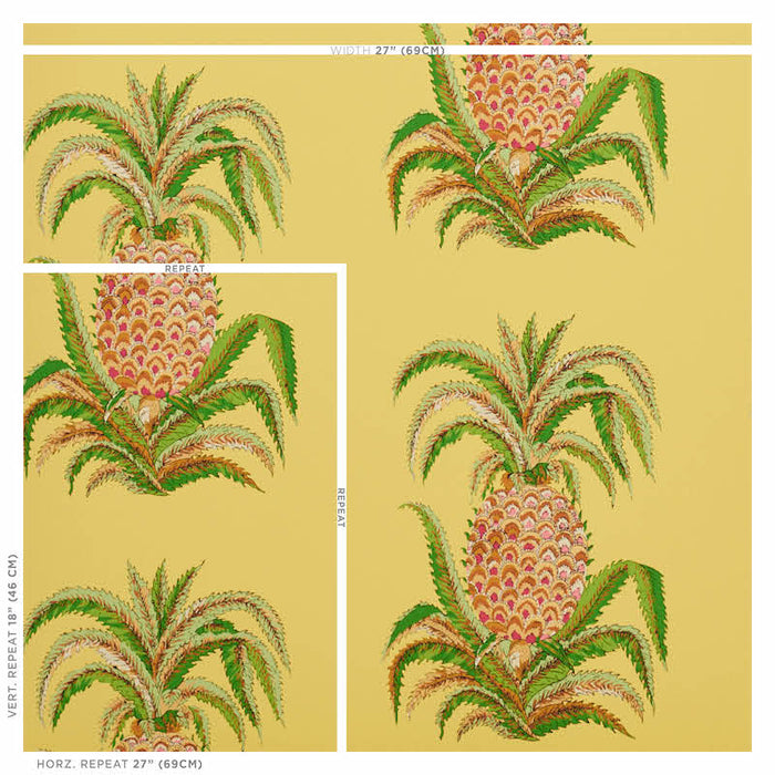 Schumacher Pineapples Yellow Wallpaper 5010452