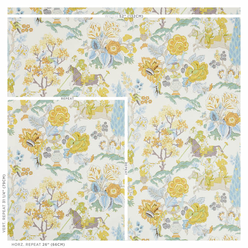 Schumacher Persian Lancers Citron Wallpaper 5010460