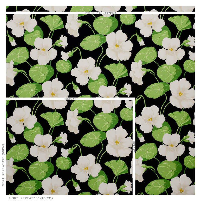 Schumacher Nasturtium Noir Wallpaper 5010470