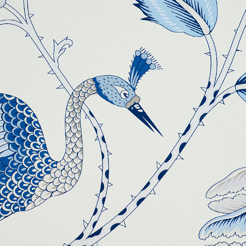 Schumacher Campagne Bleu & Gris Wallpaper 5010511