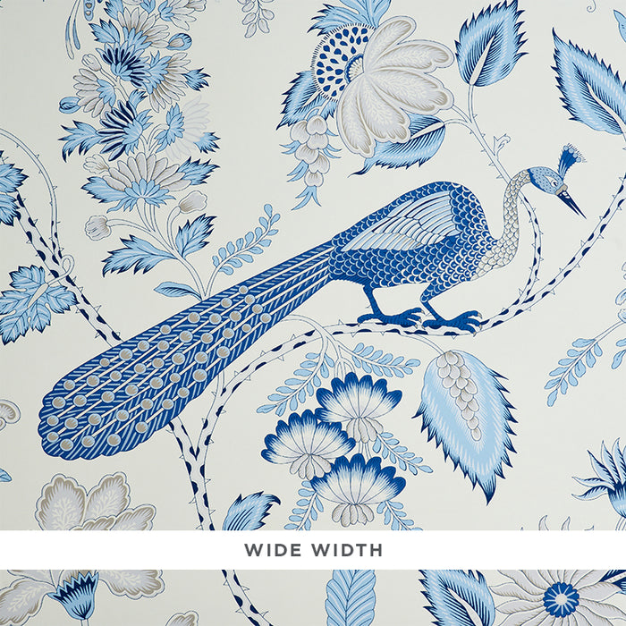 Schumacher Campagne Bleu & Gris Wallpaper 5010511