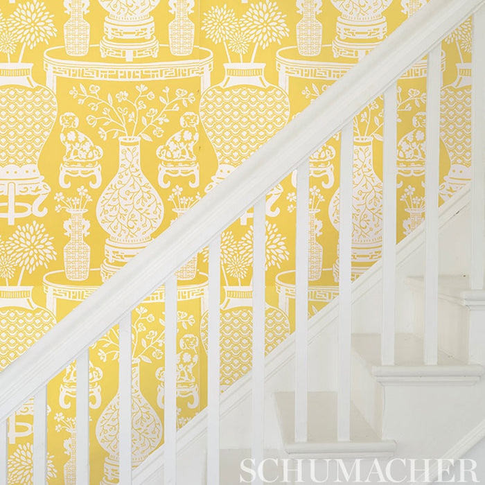 Schumacher Hellene Yellow Wallpaper 5010550