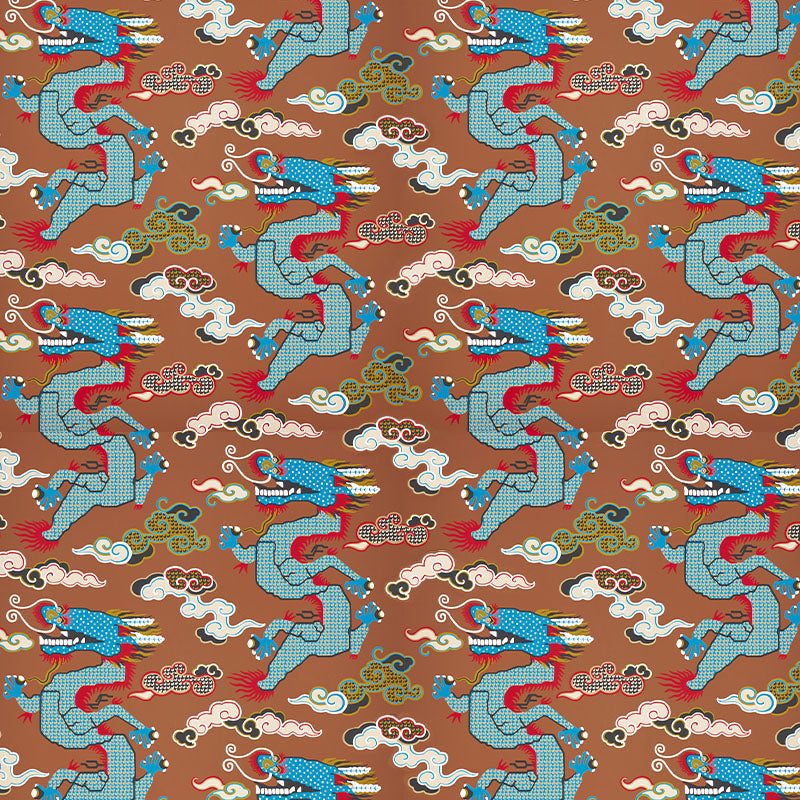 Schumacher Magical Ming Dragon Brown Wallpaper 5010602