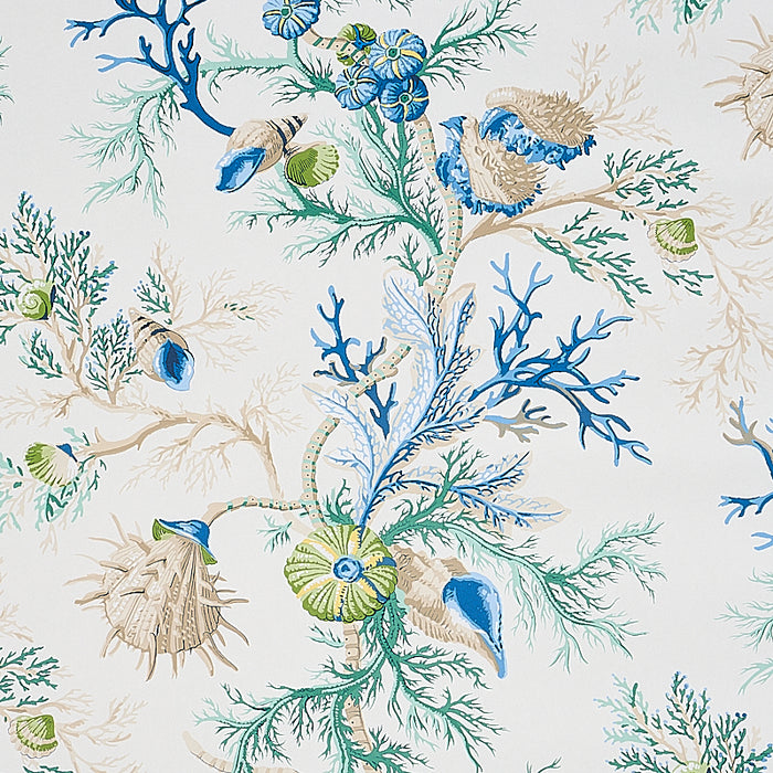 Schumacher Del Tesoro Blue & Green Wallpaper 5010650