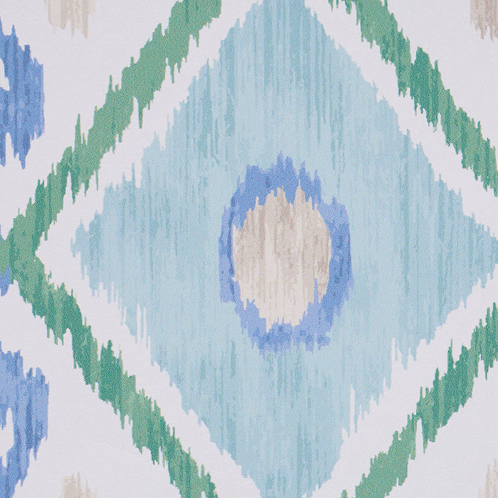 Schumacher Elizia Ikat Green & Blue Wallpaper 5010710