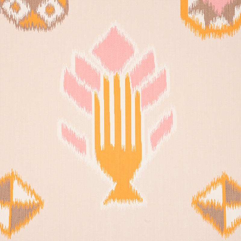 Schumacher Chuska Warp Print Pink & Orange Wallpaper 5010871