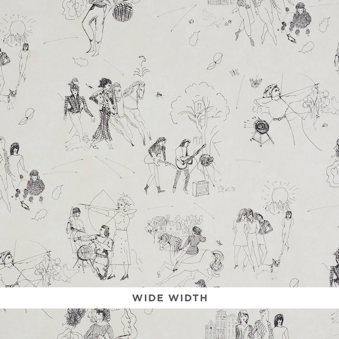 Schumacher Toile De Femmes Parchment Wallpaper 5011080