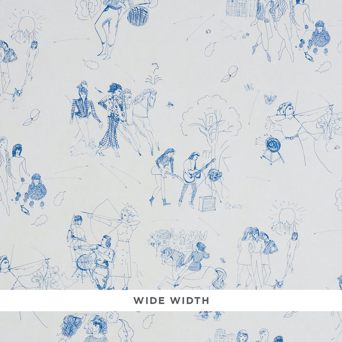 Schumacher Toile De Femmes Indigo Wallpaper 5011081