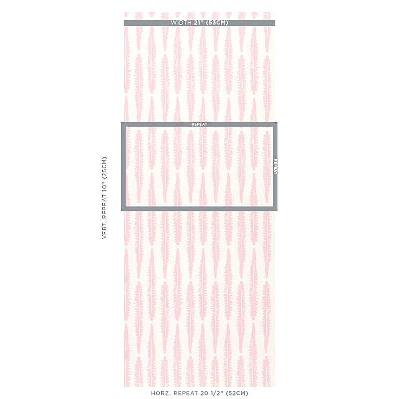 Schumacher Fern Pink Wallpaper 5011110