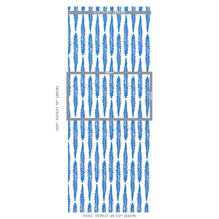 Schumacher Fern Blue Wallpaper 5011113