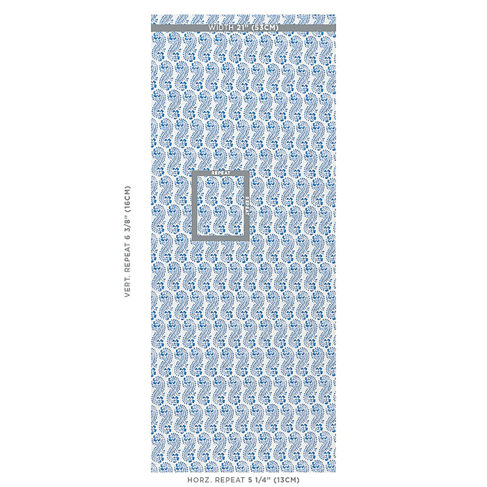 Schumacher Lani Blue Wallpaper 5011120