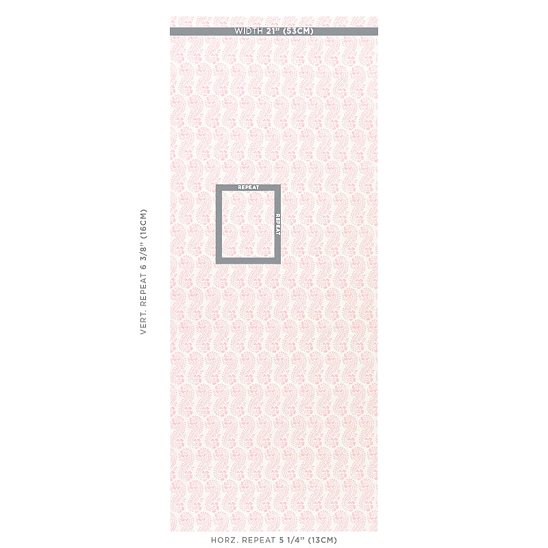 Schumacher Lani Pink Wallpaper 5011122