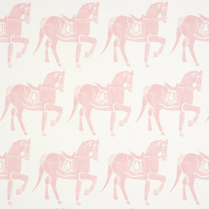 Schumacher Marwari Horse Pink Wallpaper 5011132