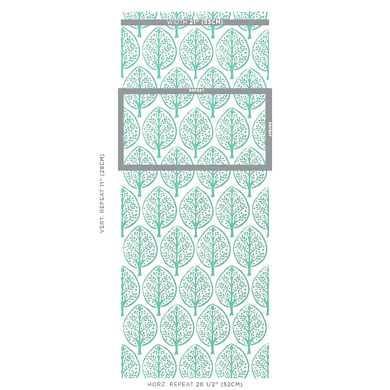 Schumacher Tree Seaglass Wallpaper 5011180