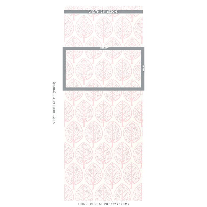 Schumacher Tree Pink Wallpaper 5011181