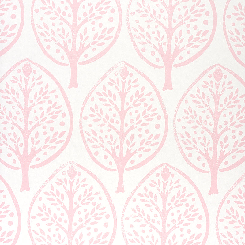 Schumacher Tree Pink Wallpaper 5011181