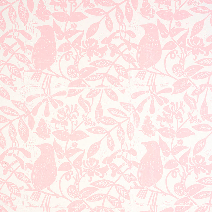 Schumacher Bird & Bee Pink Wallpaper 5011191