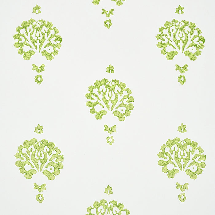 Schumacher Dahlia Hand Blocked Print Leaf Wallpaper 5011231