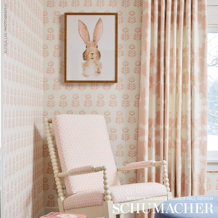 Schumacher Rosenborg Pink Wallpaper 5011330