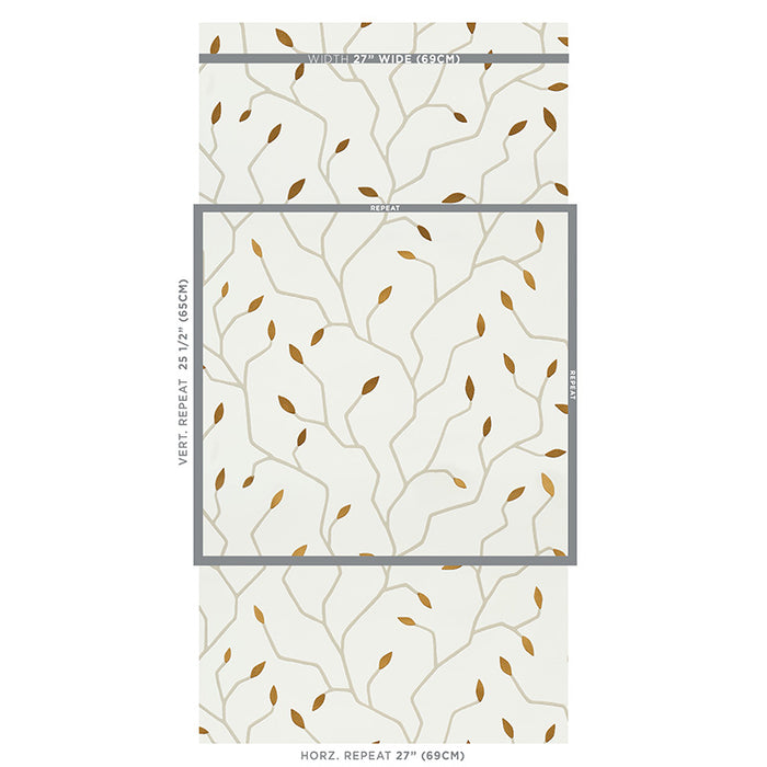 Schumacher Cymbeline Ivory & Gold Wallpaper 5011380