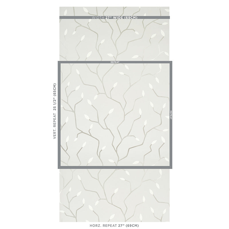 Schumacher Cymbeline Silver Wallpaper 5011381