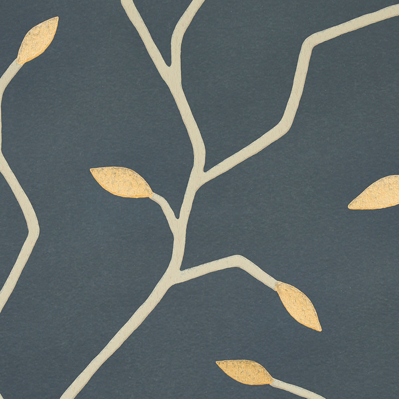 Schumacher Cymbeline Charcoal & Gold Wallpaper 5011382