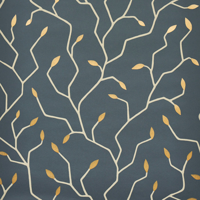 Schumacher Cymbeline Charcoal & Gold Wallpaper 5011382