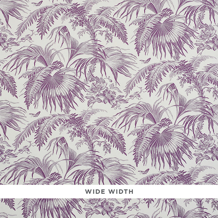 Schumacher Toile Tropique Purple Wallpaper 5011482