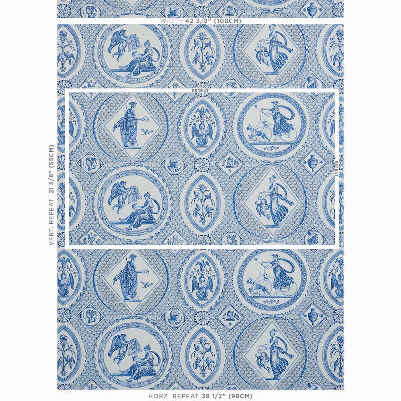 Schumacher Les Scenes Contemporaines Blue Wallpaper 5011490