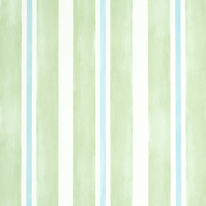 Schumacher Watercolor Stripe Leaf Wallpaper 5011570