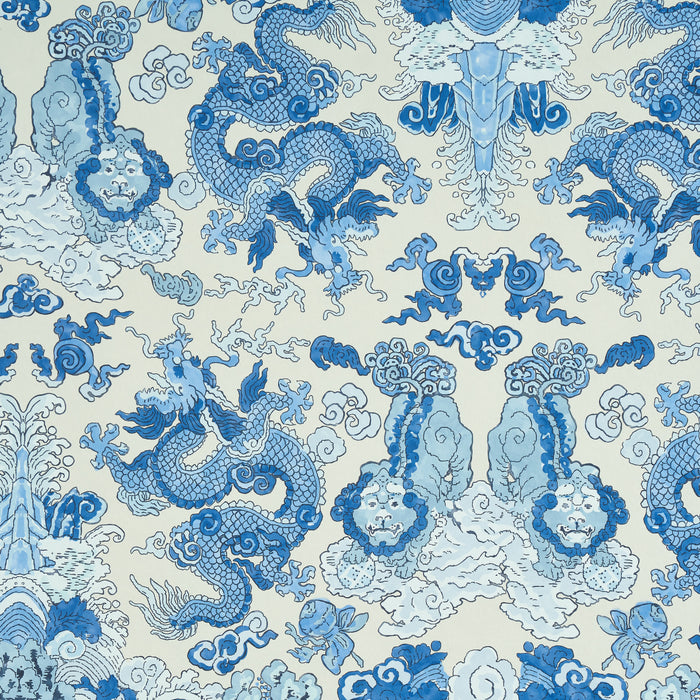 Schumacher Magic Mountain Dragon Porcelain Wallpaper 5011590