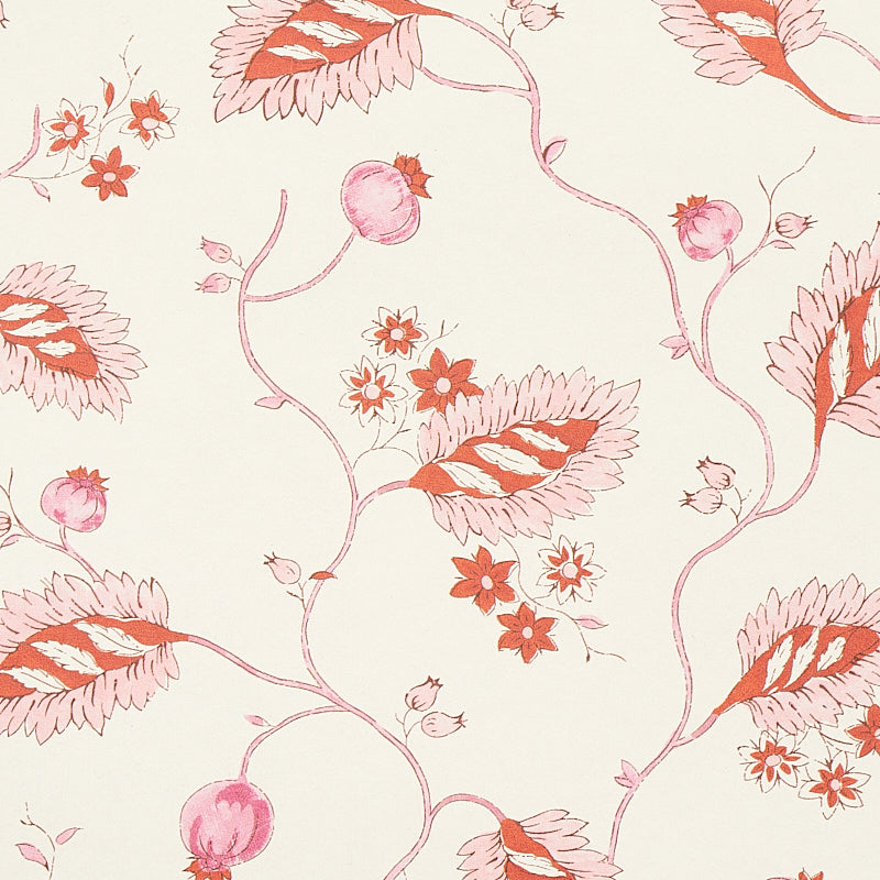 Schumacher Maryam Vine Pink & Red Wallpaper 5011602