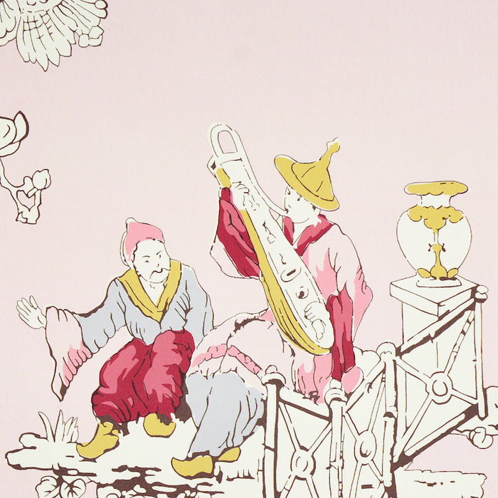 Schumacher Chinoiserie Moderne Pink Wallpaper 5011651