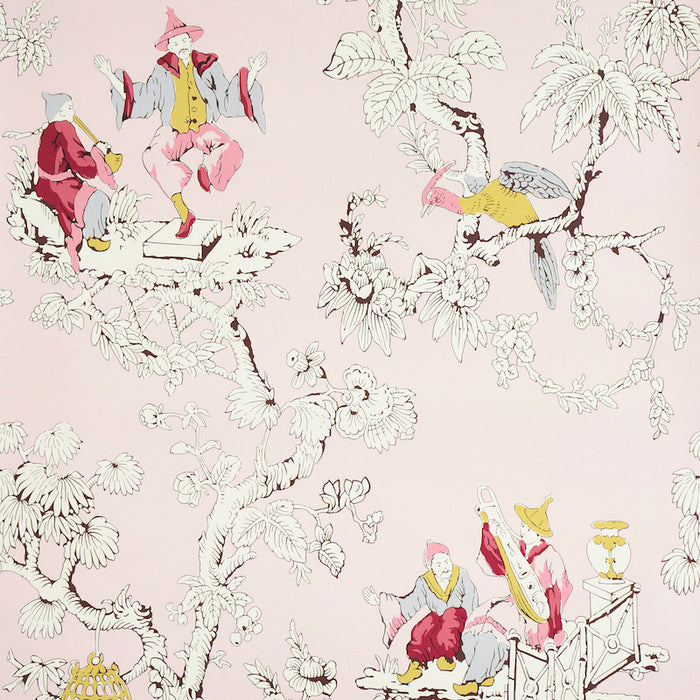 Schumacher Chinoiserie Moderne Pink Wallpaper 5011651