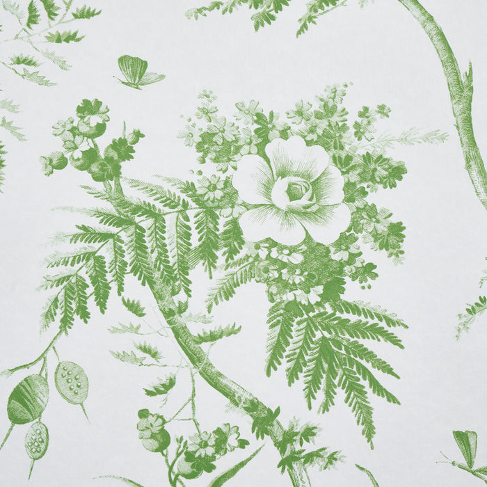 Schumacher Toile De La Prairie Green Wallpaper 5011710