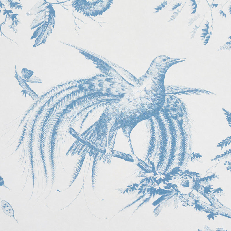 Schumacher Toile De La Prairie Blue Wallpaper 5011711