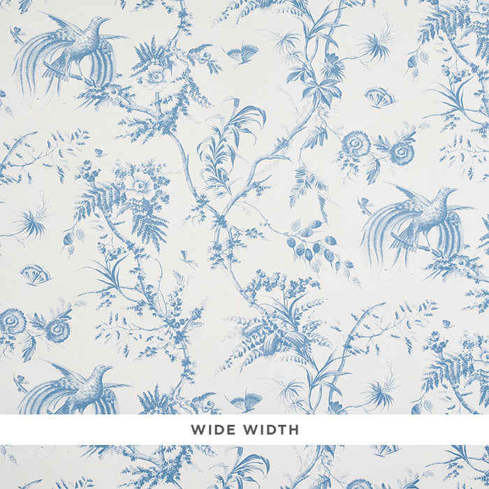 Schumacher Toile De La Prairie Blue Wallpaper 5011711