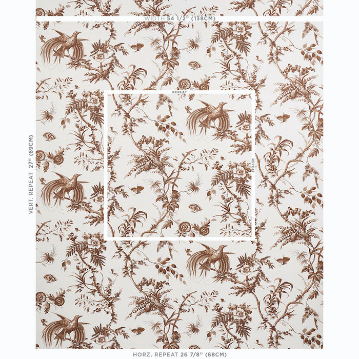 Schumacher Toile De La Prairie Brown Wallpaper 5011712