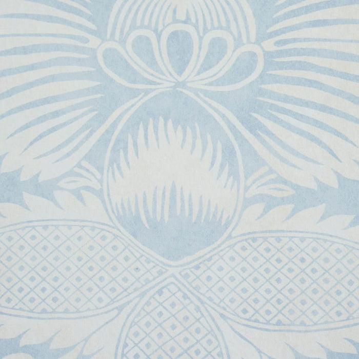 Schumacher Villandry Damask Print Blue Wallpaper 5011750