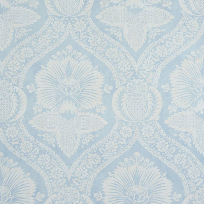 Schumacher Villandry Damask Print Blue Wallpaper 5011750