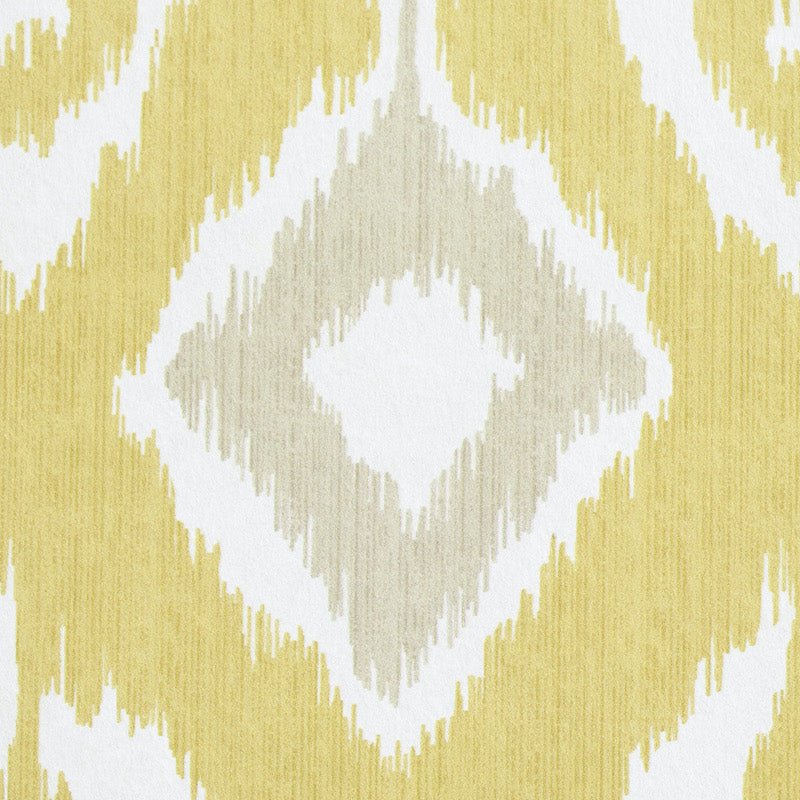 Schumacher Dedra Damask Yellow & Stone Wallpaper 5011761