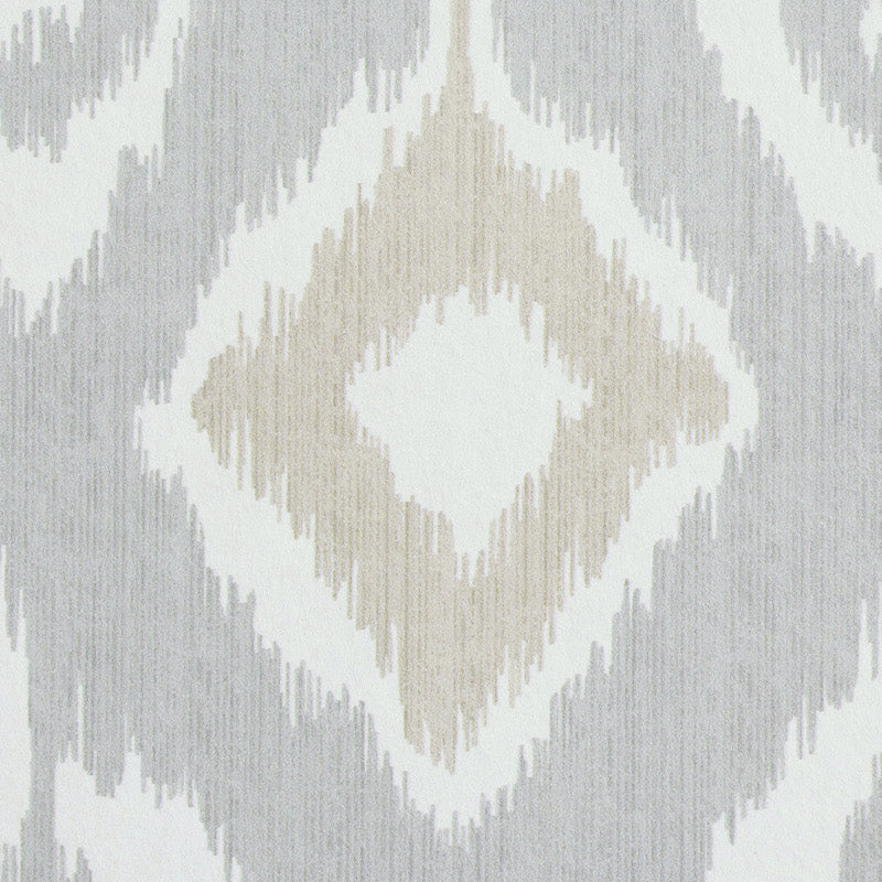 Schumacher Dedra Damask Sand & Grey Wallpaper 5011762