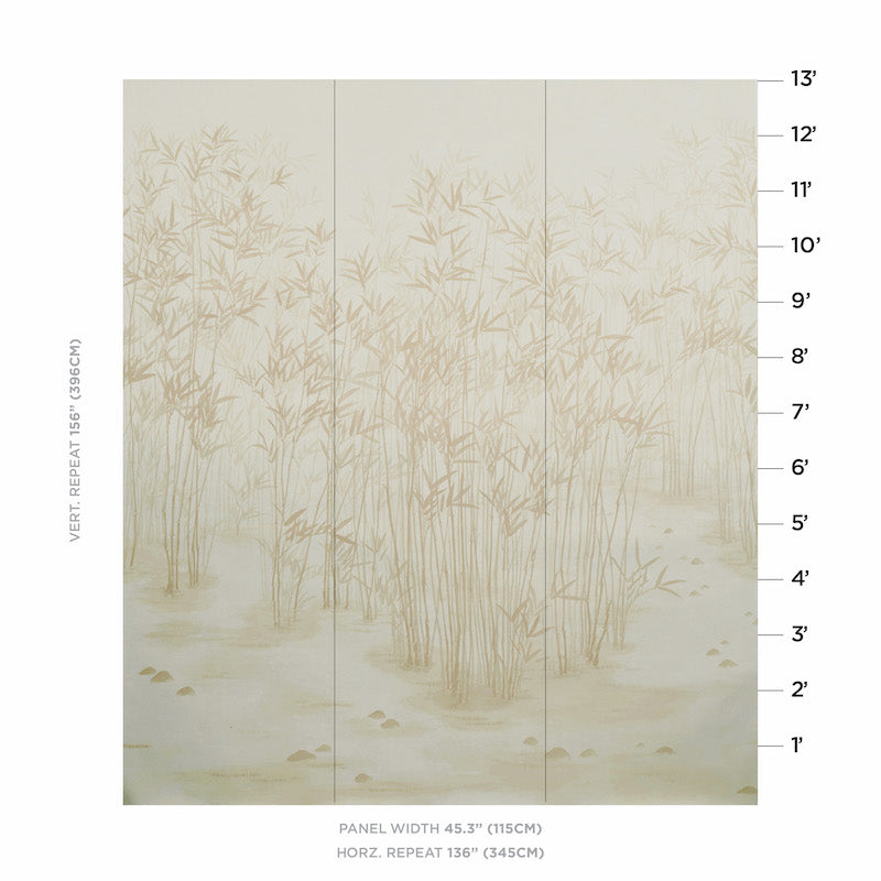 Schumacher Kanji Panel Set Natural Wallpaper 5011791