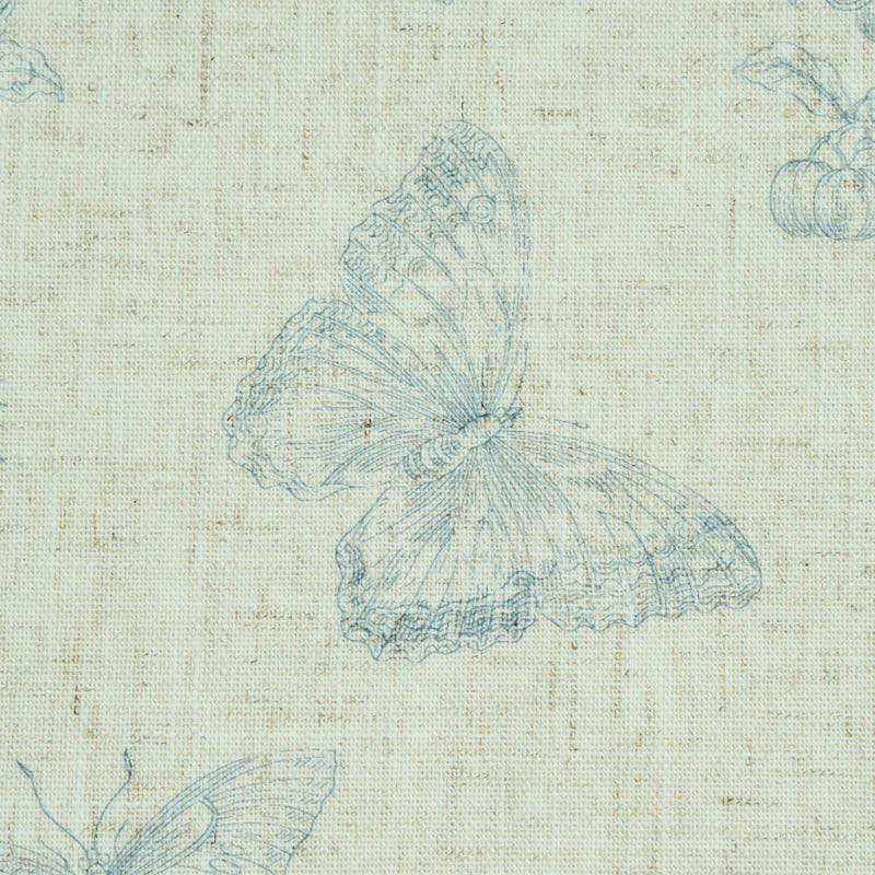 Schumacher Baudin Butterfly Linen Blue Wallpaper 5011831