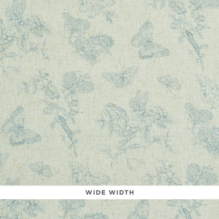 Schumacher Baudin Butterfly Linen Blue Wallpaper 5011831