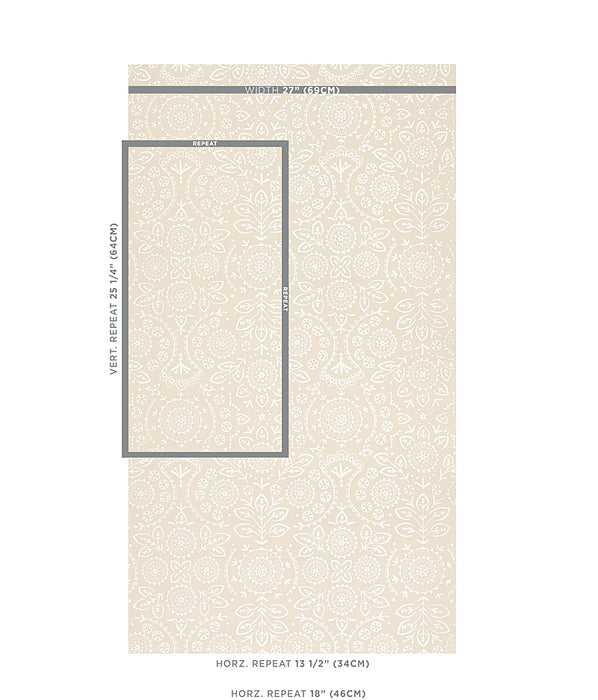 Schumacher Tiana Natural Wallpaper 5011841