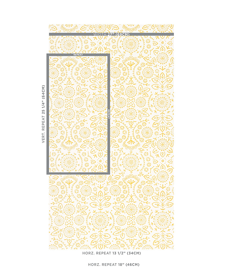 Schumacher Tiana Yellow Wallpaper 5011842